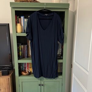 Madewell Deep Blue V-Neck Dress